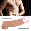 Массагер реалистичный фаллоимитатор многоразового рукава пениса мужской экстендер усиливает увеличение петуха для мужчин