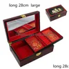 Boîtes à bijoux Vintage Big Décoratif Bois Colorf Box Deluxe Storage Organizer Case 2 Couche Laque Chinoise Avec Serrure Dro Dhoe0