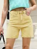 Женские шорты Zhisilao Fashion Solid High Taste Denm Denm Shorts Женщины парни для парня повседневные шорты длиной до колена лето 230516