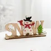 Kerstdecoraties Engelse brief houten ornamenten houten hanger navidad boom herten diy ambachten jaar 2023 hangende geschenken