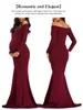 Moderskapsklänningar rosa av axel långärmad moderskapsklänningar monterade mantel graviditet klänning po shoot vestidos de fiesta de noche 230516