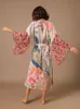 Traje de baño para mujer Kimono de playa para mujer Traje de baño con estampado de peocock Cubrirse con cinturón Vestidos cruzados Trajes de baño junto al mar Ropa de playa 230516