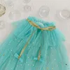 Manteau fête fée doux mignon Cape Tulle Costume en châle Cape paillettes anniversaire étoile princesse Cosplay paillettes fille Festival