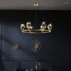 Chandeliers LED Postmodern Crystal Designer Round Chandelier Lighting Suspension Lampen For Dinning RoomLight Luxury