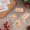 Embrulho de presente 100pcs espessados ​​bolsas de focas de biscoito de natal nougat Candy Biscoit embalagem de natal Ano Favorias Clear Bolsa