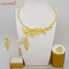 Collier boucles d'oreilles ensemble mode mariage couleur or perles africaines colliers Dubai bijoux de mariée pour les femmes cadeau de fête
