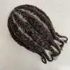 NUOVO! Sistemi di capelli umani vergini malesi Root Afro Corn Trecce # 1b / grigio Parrucchino in pizzo pieno per il vecchio Blackman