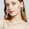 Hänghalsband nio stjärnor halsband för kvinnor trend länk guld ros silver färg titan stål mode smycken accessorie inte blekna (GN247)