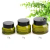 15g/30g/50g Quality Green Glass Cream Jar Empty Refillable Cosmetic Lotion Lip Balm Eye Cream Body Facial Mask Makeup Sample Storage Container