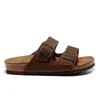 2023 Top-Plateau-Sandalen aus Leder, Birke-Designer, Filzschieber, Schnallenriemen, Sommer-Hausschuhe, schwarz, rosa, weiß, Flip-Slops, modische Hausschuhe, große Größe: 36–45