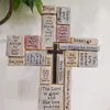 Decorative Objects Figurines New Craft Ornaments Resin Cross Prayer Sculpture Home Interior Scene Decoration T230516