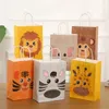 Geschenkverpackung 1 Packung Karton Tier Löwe Tiger Taschen Kunststoff Süßigkeiten Keks Verpackungsbox für Kindergeburtstagsversorgung