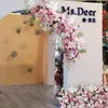 Decorative Flowers Pink Artificial Flower Row Runner Wedding Arch Backdrop Deco Hang Wall Arrangement Road Guide Floral Party Window Display