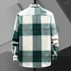 Camicie casual da uomo Camicia a quadretti autunnale Cappotto da uomo a maniche lunghe in pollici coreani alla moda spazzolato