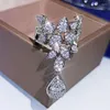 Kolczyki naszyjniki Zestaw Sinzry Luksusowe kostium biżuterii sześcienne cyrkonia kwiat desig wisiorek