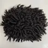 Chinese Virgin Human Hair Pieces 8x10 #1b 15mm Curl Full Silk Base Topper Toupee for Men