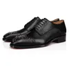 Med låda lyxdesigner herr röda bottnar män klädskor mocka patent lädernitar glid på affärsfest låga klackar loafers sneakers bröllop tallriksform sko sko