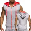 Herren-Kapuzenpullover, ärmelloses Sweatshirt, Bodybuilding-Trainingsbekleidung, Kapuzen-Tanktop, Fitnessstudio, Sport-Kapuzenpullover, männliche Jogger, Sportbekleidung, Westen