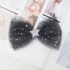 Hårtillbehör boutique 5st ins mode glitter stjärna gaze bowknot hårnålar solida stora mesh bow clips prinsessor huvudbonader