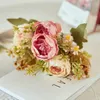 Fiori decorativi Peonia artificiale 1PC Grande bouquet Rosa di seta Finta festa di nozze Decorazione domestica Ghirlanda Scrapbooking fai-da-te