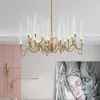 Żyrandole światła wisiorki LED Nowoczesne luksusowe świecy żyrandol kryształowy drzewo gałąź sufit lampa salonowa sypialnia wewnętrzna