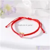 Bracelets De Charme Rétro Coeur Evil Eye Cils Bracelet Femmes À La Main Chaîne De Corde Rouge Yeux Chanceux Perles Fille Fête Bijoux Cadeau Dhgarden Dhnmf