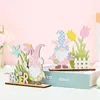 Feestdecoratie paas houten ornamenten ei gezichtloos kabouter wood diy ambachtelijke lente home decor kinderen geschenk toyparty partyParty