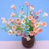 Decorative Flowers 1pcs Knitting Bouquet Tulips Daisy Bellflower Hand-Knitted Fake Flower Homemade Finished Knit Home Decorate Gift