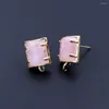 Dangle Earrings 10PAIR GOLD RESTANGLE WHITE QUARTZ Black Stone Prongs Rinker Connecer for Women Wedding Accessories