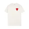 2023 Diseñadores para hombre Amisweater T Shirt Amor Bordado París Moda Calle Casual Tees Cuello redondo Algodón Manga corta Camisetas