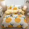 Set biancheria da letto YanYangTian Kartun Pola 4 pezzi Seprai Datar Selimut Penutup Sarung Bantal Keluarga Tempat Tidur Anak Set 230516