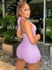 RUKAS Halter Backless Solid Bandage Sexy Bodycon Skinny Tuta intera 2023 Summer Women Fashion Streetwear Pagliaccetto sportivo