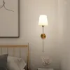 Lampade da parete Lampada industriale retrò nordica con paralume bianco, camera da letto, comodino, specchio da bagno, apparecchio di illuminazione