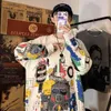 Erkek kazakları Japon doodle vahşi kazak erkek ins gevşek retro öğrenci yabancı havayolu kıyafetleri sonbahar ve kış aşınma