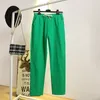 Women's Two Piece Pants Cotton Linen Women Pants Spring Summer Green Harem Pants Solid Elastic Waist Harem Trousers Soft High Quality Women's Pants 230516