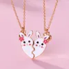 Hanger kettingen luoluobaby 2pcs/set cartoon bloemen ketting voor meisjes vriendschap BFF vriend sieraden geschenken