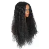 Highknight billigt pris 100% brasiliansk jungfrulig mänsklig hår lockiga v del peruker för svarta kvinnor närvarande