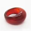 Pierścień Solitaire naturalny czerwony agat jadei