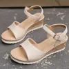 Sandalen lucyever Ankle Buckle Wedges Sandalen voor vrouwen zomer patchwork platform Sandles Woman Dikke sole gladiator sandalias mujer 230515