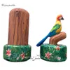 Amazing Large Inflatable Parrot Balloon Airblown Totem Wood Pillar Replica With Blower For Club Event