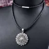 Collane con ciondolo Collana di fiori di mandala in acciaio inossidabile vintage per uomo donna Punk Zen Yoga regalo di gioielli a catena