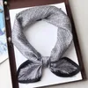 Scarves High-end Elegant Women's Exquisite Fashion Personality Braided Pattern Printed Quality Plain Satin Silk All-match Square Scarf