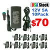 Transformadores de iluminação de 100-240V AC/DC12V 5A Adaptador de energia superior da tabela de energia de energia 60 watts 12V 5A Conversor de adaptador de energia de comutação 5.5x2.5 5.5x2.1mm DC Crestech Crestech Crestech