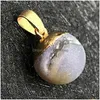 Pendant Necklaces Natural Opening Smile Agate Crystal Sand Bead Stone Men And Women Diy Necklace Jewelry Making Jewelrys Drop Delive Dhlpm