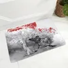 Teppiche Dekor Japanischer Stil Mädchen Fußmatte Flanell Teppich Zuhause Rutschfester Flurteppich 40 60 cm Schöne Tinte Landschaft Krieger Bodentürmatte