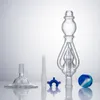 NC059 Dab Rig Glass Water Bong Smoking Pipe 14mm Titanium Ceramic Quartz Nail Clip Stand Base Silicon Jar Triple Recycle Airflow Water Perc Bubbler Glass Pipes