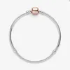 Pulseira de charme do fecho de ouro rosa para Pandora 925 Sterling Silver Snake Chain Bracelets Jóias de festa para mulheres Pulseira de designer de homens com caixa original por atacado