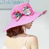 Wide Brim Hats Reversible Summer Hat For Women Superlarge Beach Cap Sun Female England Style Girls Bow Fedora Eger22
