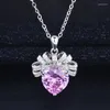 Naszyjnik Zestaw 3PCS luksusowa modna rhinestone krystaliczna biżuteria sercowa dla kobiet panny młodej na barze Pierście