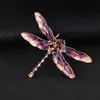 Kreativ handgjorda strass slända brosch för män kvinnor emaljerar kristallkläder pins broscher smycken gåva